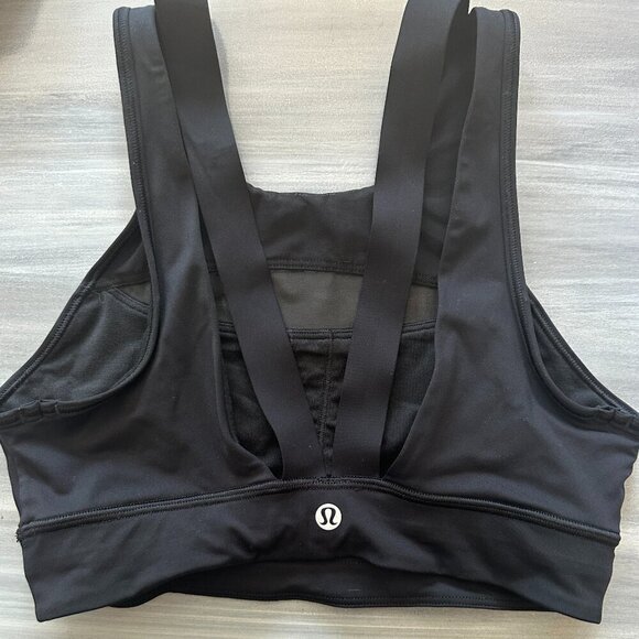 Lululemon Womens Long Line Sports Bra Size 2 Black Mesh Racer Back Pullover - Picture 2 of 5